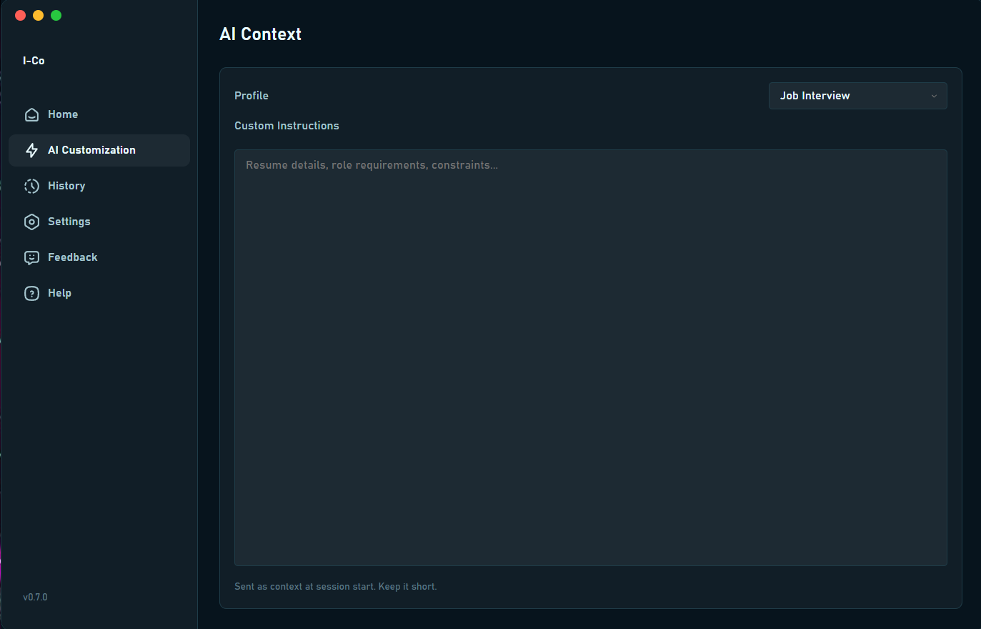 Tailored AI Context